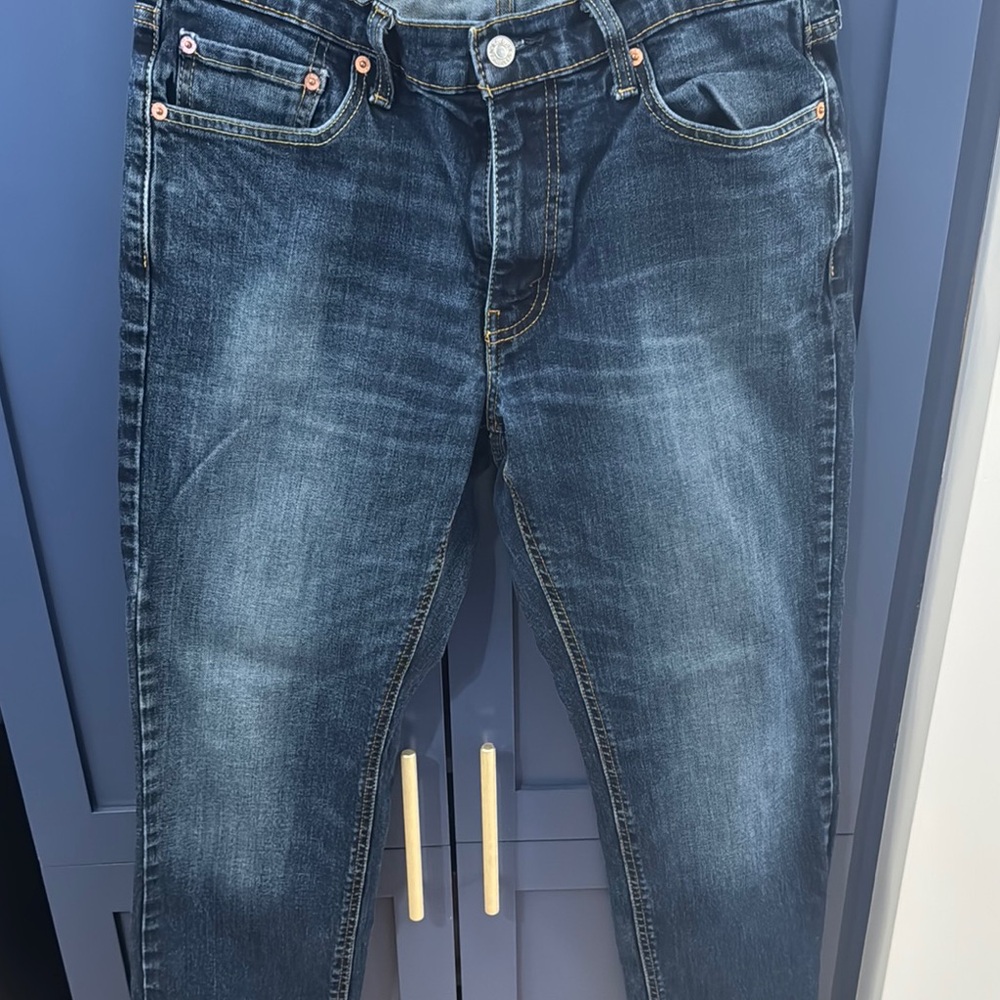 Levi's Relaxed Blue Jeans with Distressed Finish